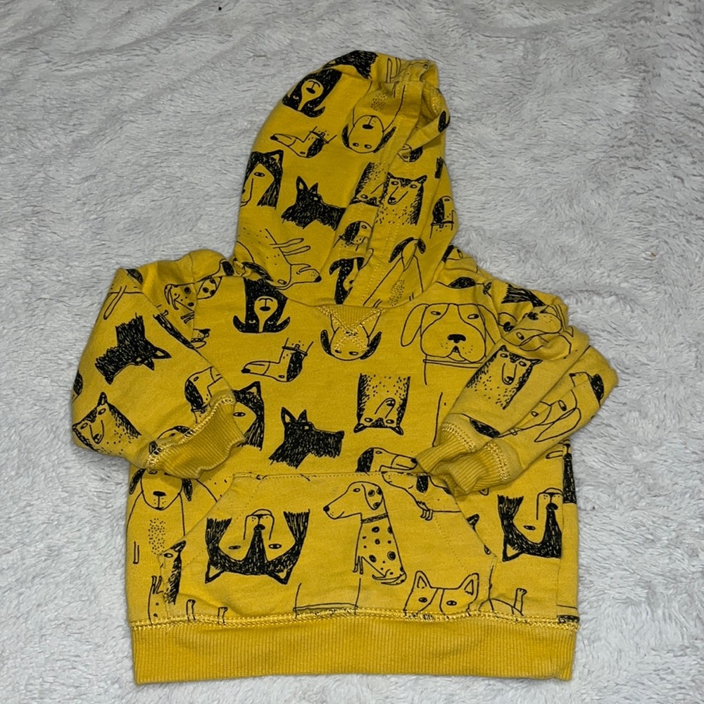 carters 18 month yellow pullover dog print hoodie